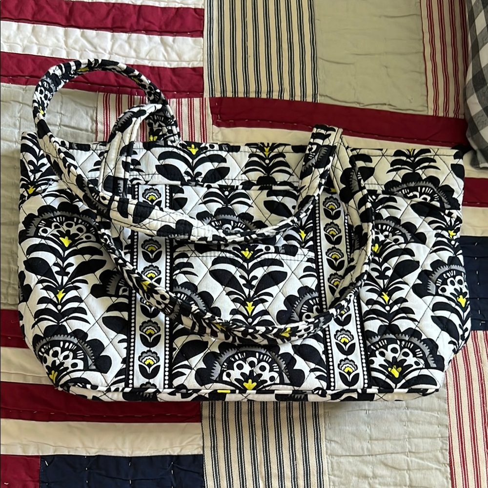 Vera Bradley Black and White Floral Tote